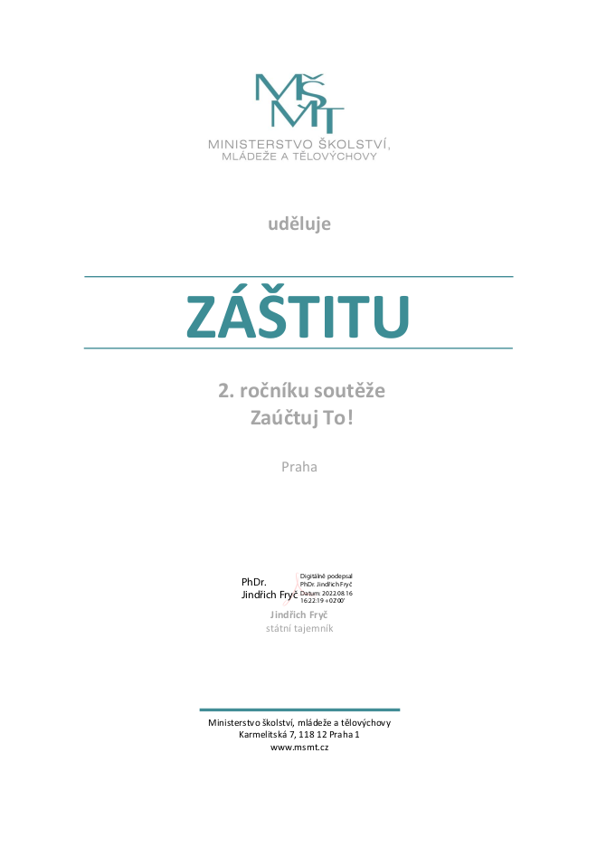 Záštita MŠMT